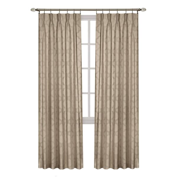 Elegant Windsor Pinch Pleat Curtains in Camel, 34x84" for Your Home