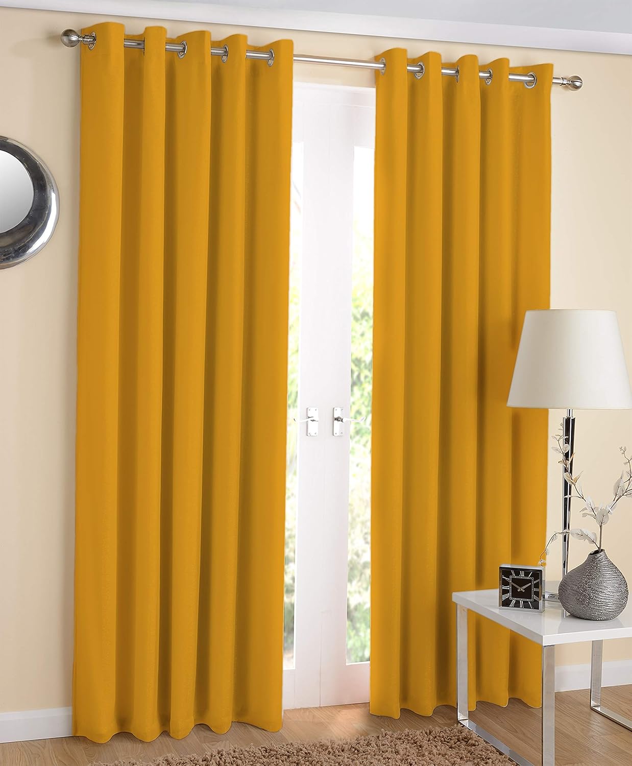 Elegant Yellow Cotton Long Door Curtains: Style and Versatility for Your Home