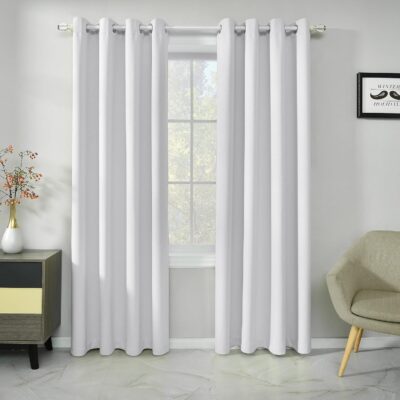 Elevate Your Space with IVAZA White Thermal Blackout Curtains – Noise Reducing Set