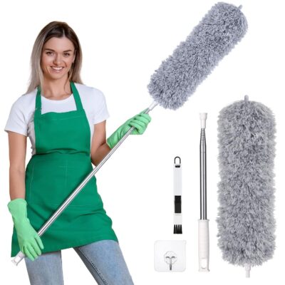 Extendable Duster with Long Handle: Clean Ceilings, Fans, and Curtains Easily