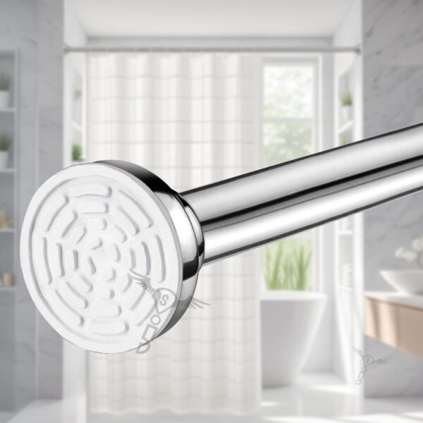 Extendable Stainless Steel Shower Curtain Tension Rod for Easy Installation