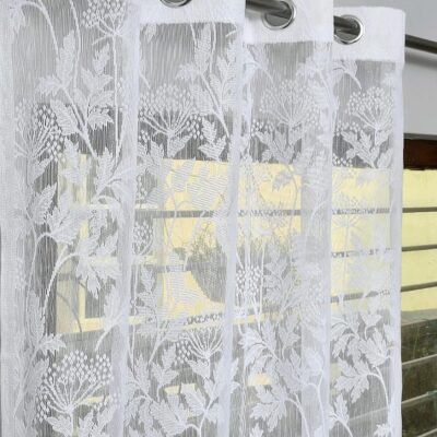 Fabrilia Semi-Sheer Floral Curtains for Living Room and Bedroom Decor