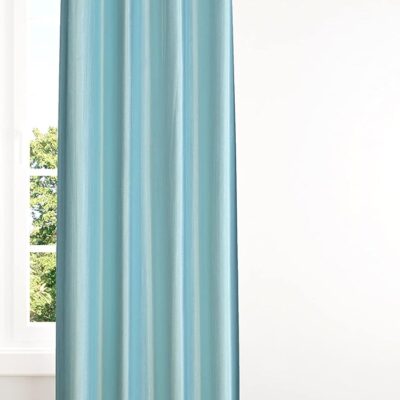 Faux Texture Insulated Grommet Curtains in Sky Blue for Bedroom or Living Room