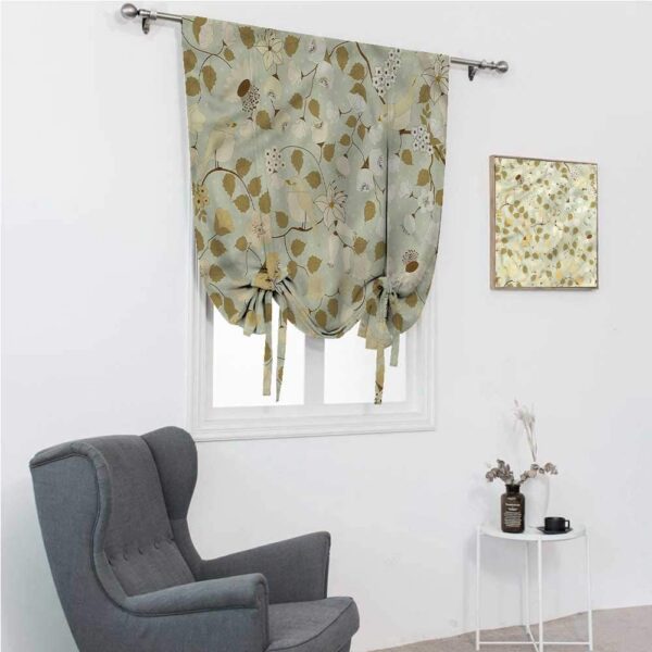 Floral Roman Blinds: Vintage Window Shades with Retro Swirls in 48"x72" Size