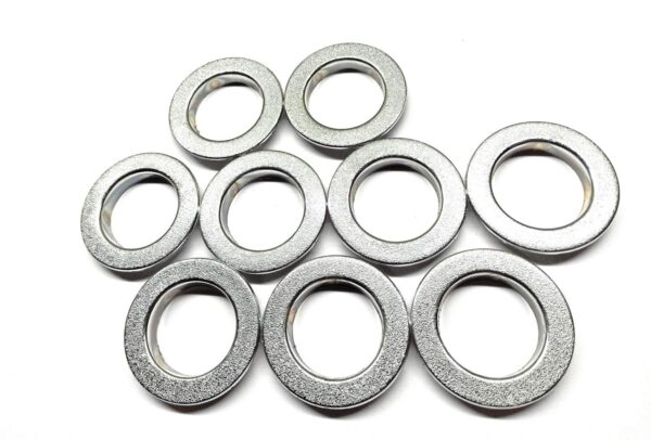 Florescent Silver Eyelet Curtain Rings with Washers - Pack of 50