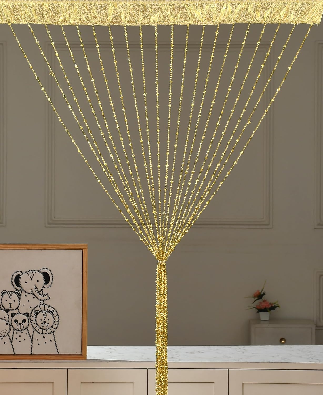 Transform Your Space with Golden Kite String Beads Curtain for Home Elegance