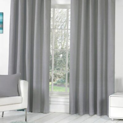 HFI Royal Silky Grommet Curtains: Stylish 8-Foot Grey Door Drapes Set