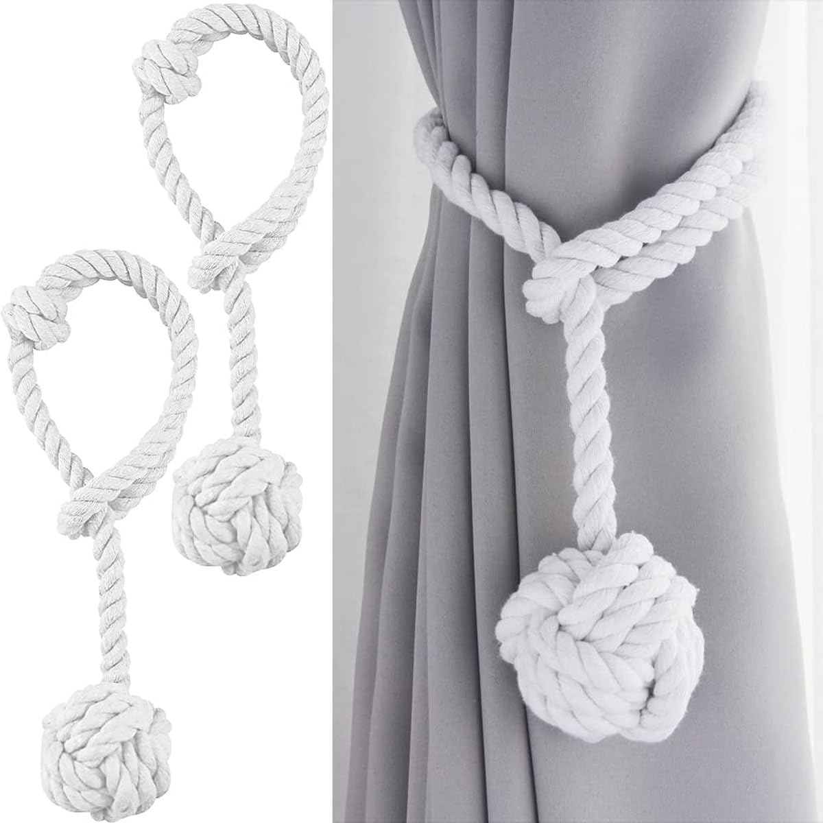 Charming Handmade Cotton Curtain Tiebacks for Rustic Boho Vintage Decor