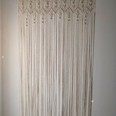 Handmade Macrame Door Curtain for Stylish Wall Decoration in Off White