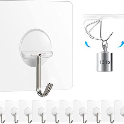 Heavy Duty Adhesive Wall Hooks – No Drill, Easy Wall Hanging Solution