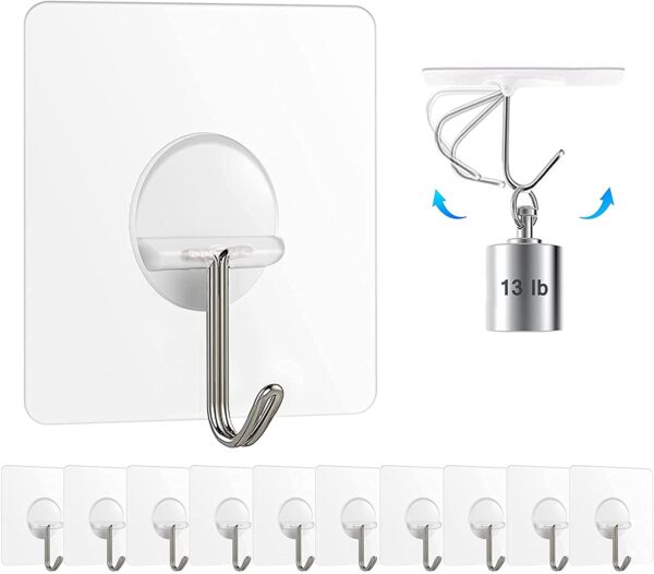 Heavy Duty Adhesive Wall Hooks - No Drill, Easy Wall Hanging Solution