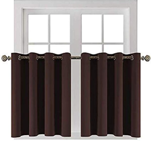 Home Tex Brown Blackout Curtains - 2-Piece Solid Pattern Window Set