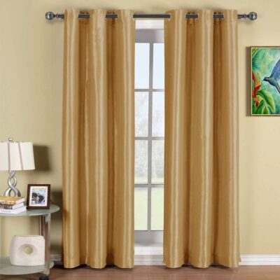 Italian Silk Blackout Curtains – Thermal Insulated, Energy-Saving Draperies, Pack of 2