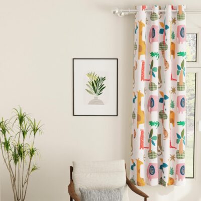 Jungle Safari Blackout Curtains for Kids’ Bedrooms – 80-85% Room Darkening