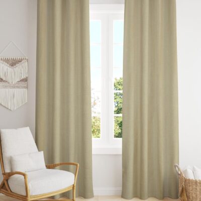 Jute Curtains for Doors: Modern, Hypoallergenic 7 Feet Long Curtains in Cream