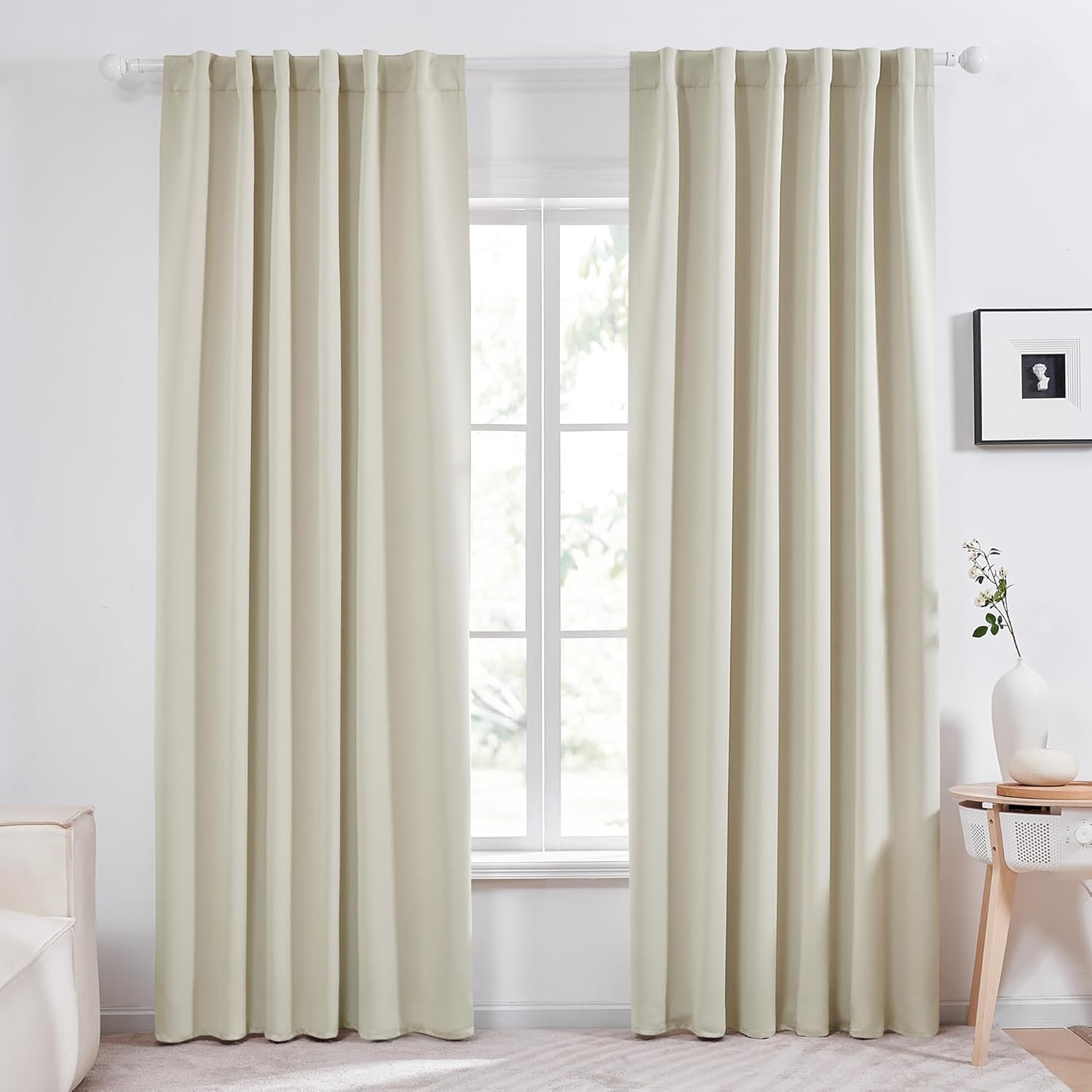 Light Beige Thermal Insulated Blackout Curtains: Perfect Nursery Panels for Comfort