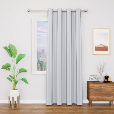 Light Grey 70-80% Blackout Door Curtain – Thermal Insulated & Noise Reducing