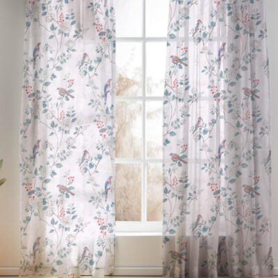 Linen Sheer Polyester Door Curtains Set for Elegant Bedrooms and Living Rooms