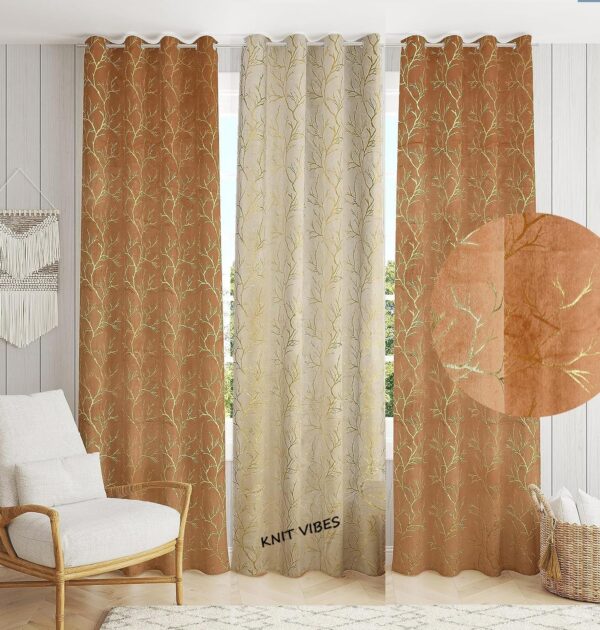 Luxurious KNIT VIBES Velvet Curtains for Elegant Living Rooms and Bedrooms