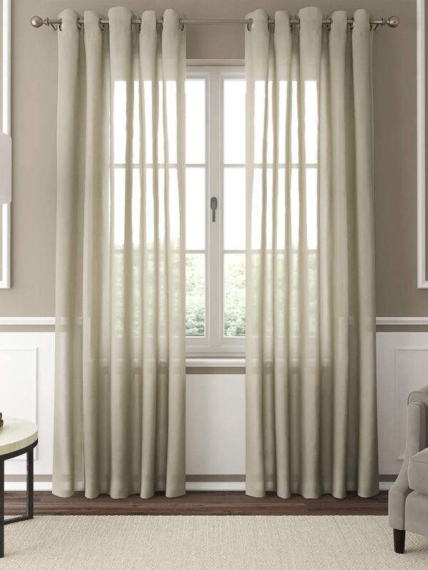 Luxury Semi-Sheer Grommet Curtain Panels for Elegant Home Decor