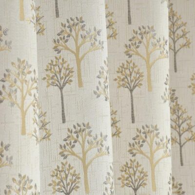 Luxury Tree Design Grey Room Darkening Curtains – FABDRAPE Heavy Jacquard Fabric