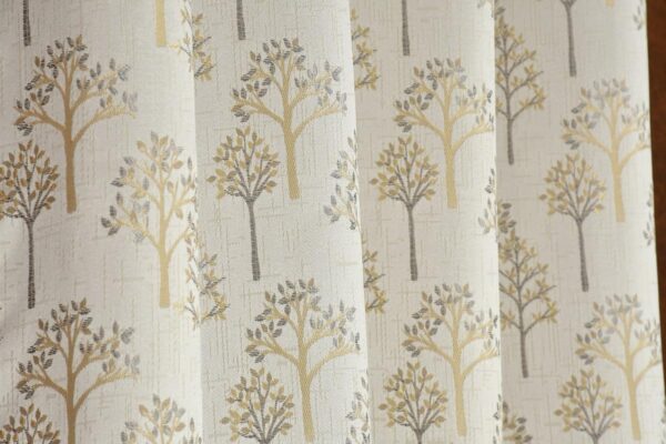 Luxury Tree Design Grey Room Darkening Curtains - FABDRAPE Heavy Jacquard Fabric