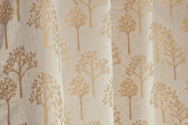 Luxury Tree Design Room Darkening Curtains in Gold for Elegant Windows