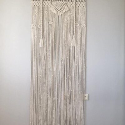 Macrame Curtain for Room Decor: Bohemian Style Window and Door Tapestry