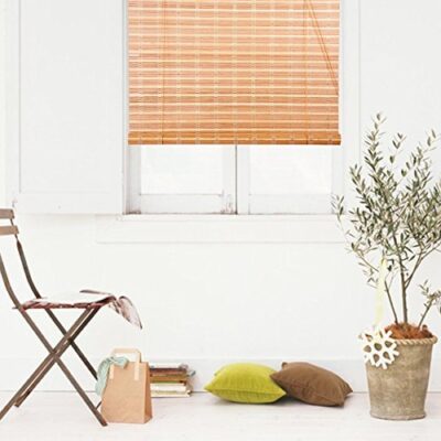 Natural Bamboo Roll Up Window Blind: Stylish Roman Shade for Sun Protection