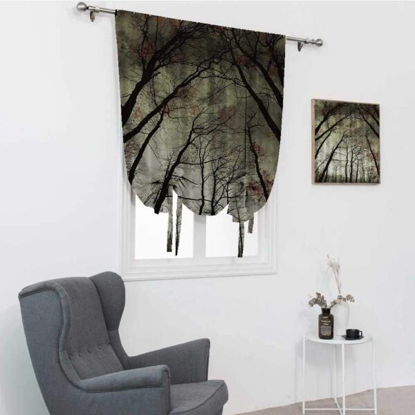 Nature-Inspired Roman Shades: Mystic Dark Forest Design for Your Windows