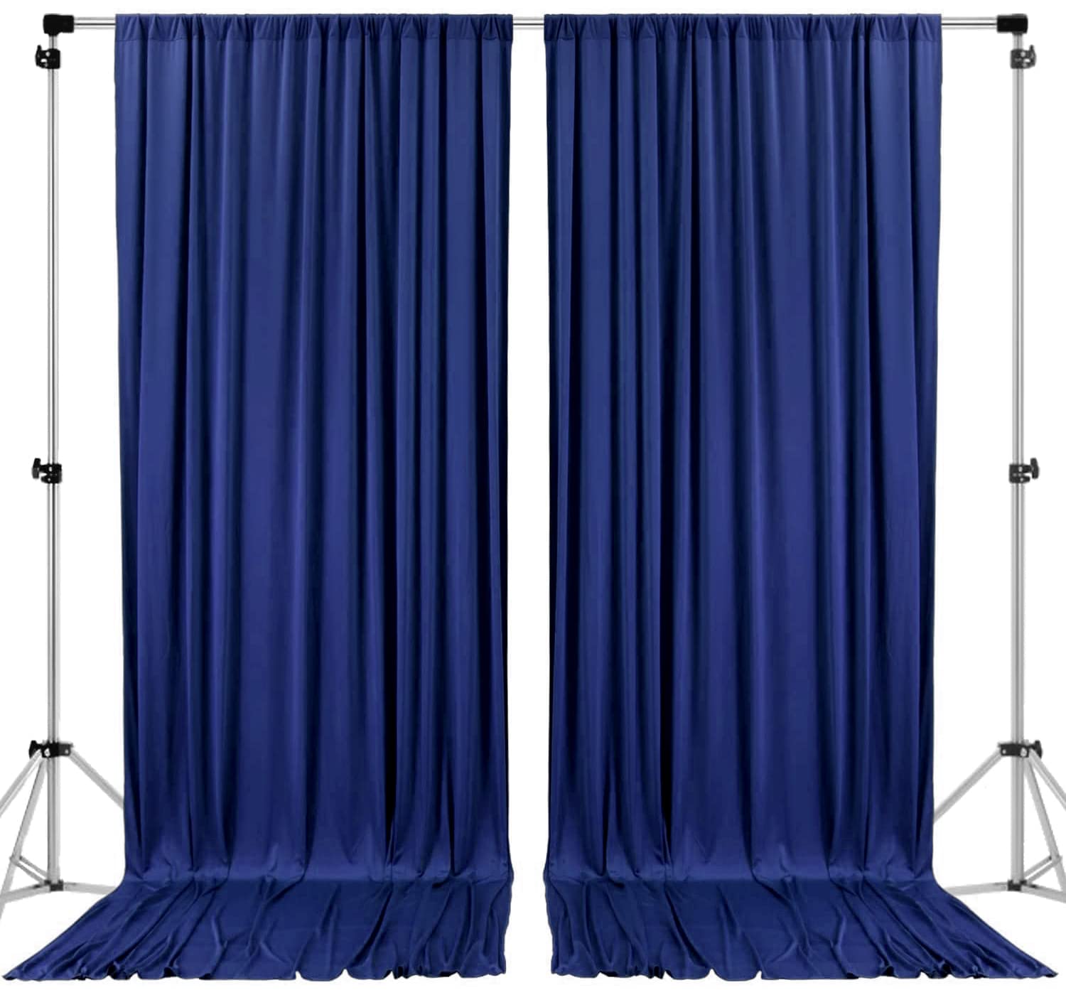 Navy Blue Polyester Backdrop Curtains: Perfect for Weddings and Home Decor