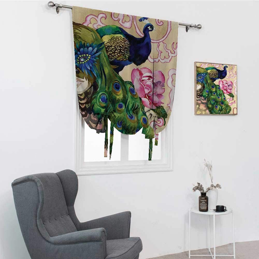 Peacock Themed Roman Shades: Stylish Blinds for Vibrant Home Decor