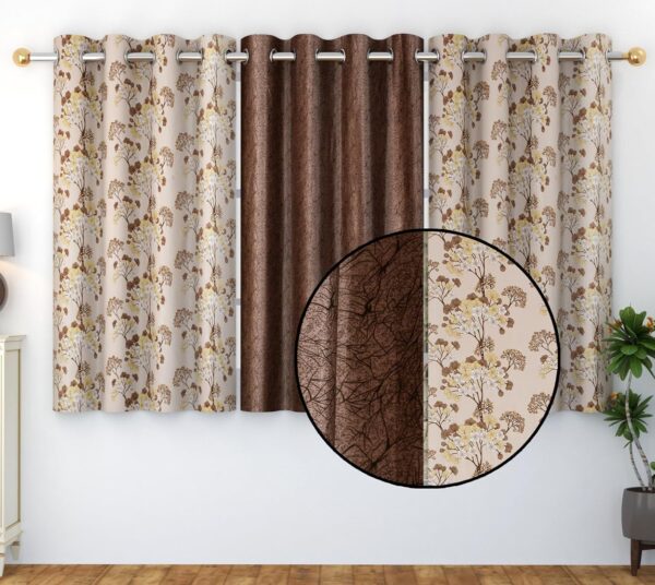 Premium 5 Feet Long Polyester Window Curtains Set for Home and Office