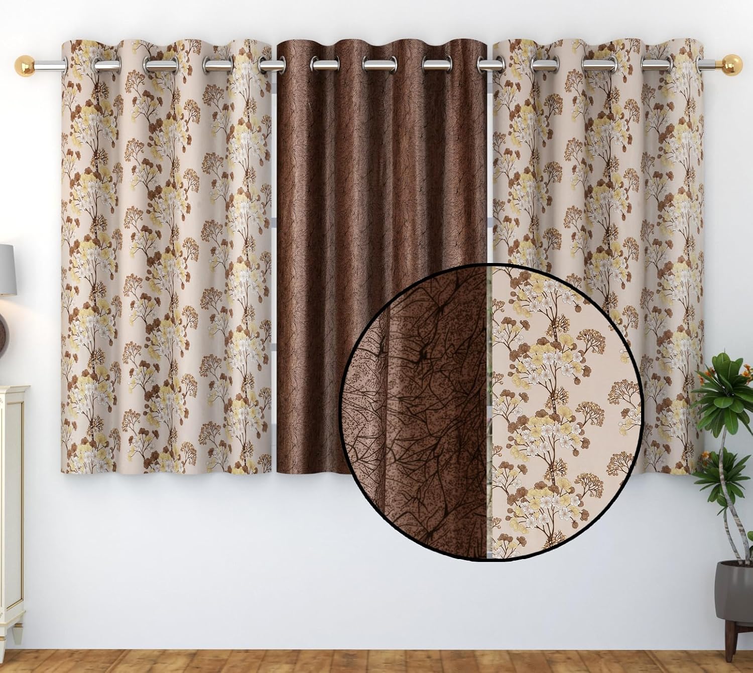 Elevate Your Space with Premium 5 Feet Long Polyester Window Curtains Set