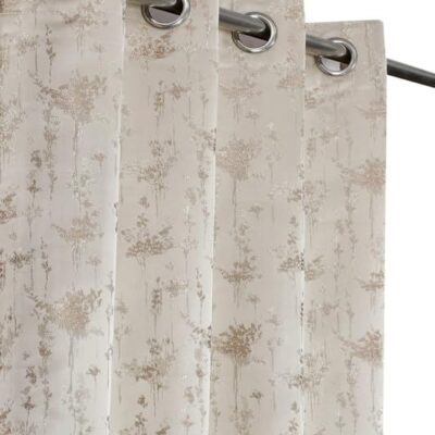 Premium Beige Jacquard Designer Curtains for Doors – Elegant 7 Feet Length