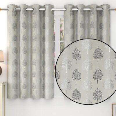 Premium Betel Leaf Curtains | 80% Room Darkening Grey Window Screens