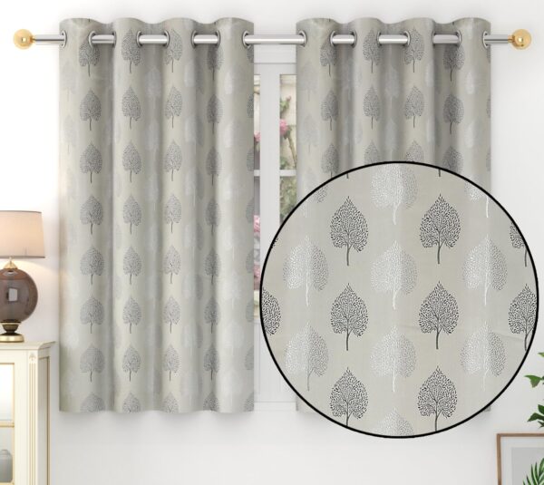 Premium Betel Leaf Curtains | 80% Room Darkening Grey Window Screens