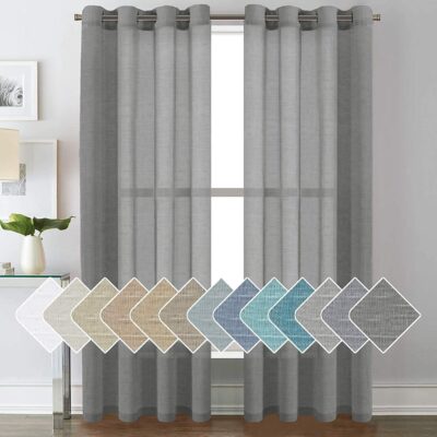 Premium Dark Grey Sheer Curtains for Elegant Long Doors – 8 Feet, Pack of 2