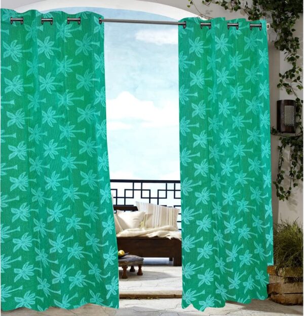 Premium Green HDPE Fabric Curtains: UV Protection & Heat Blockage (Pack of 2)