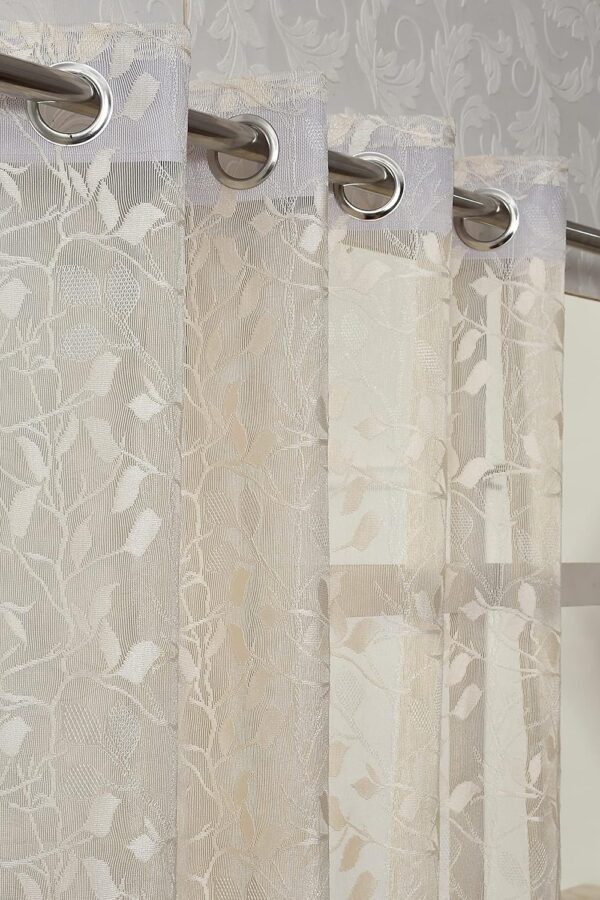 Premium Sheer Frill Embroidery Curtains for Elegant Window Decor in Cream