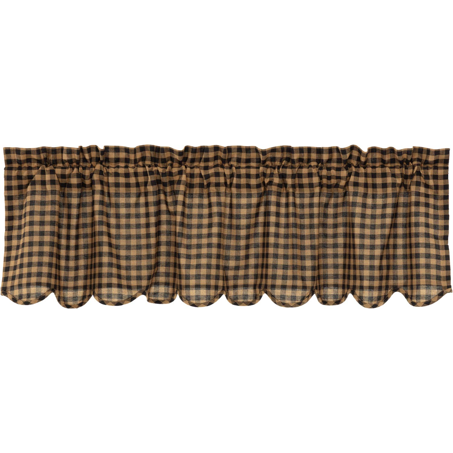 Raven Black Cotton Check Valance: Perfect Accent for Primitive Kitchen Decor