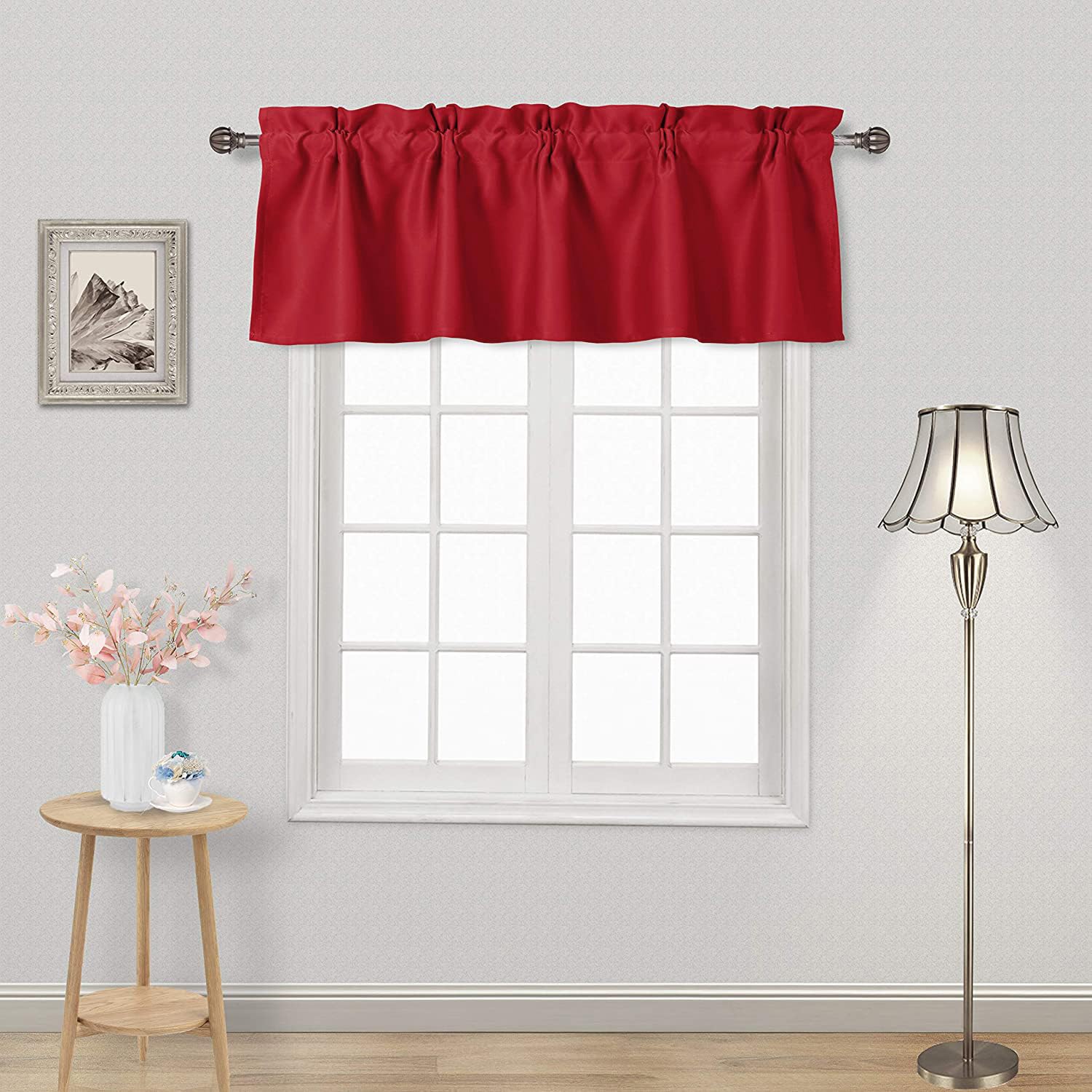 Stylish Red Christmas Valance: Perfect Blackout Curtains for Your Kitchen Window