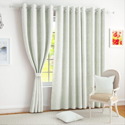 Room Darkening 9 Feet Door Curtains with Branches Design for Home Decor