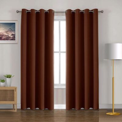 Room Darkening Blackout Curtains Set – Heavy Opaque Drapes for Noise Reduction