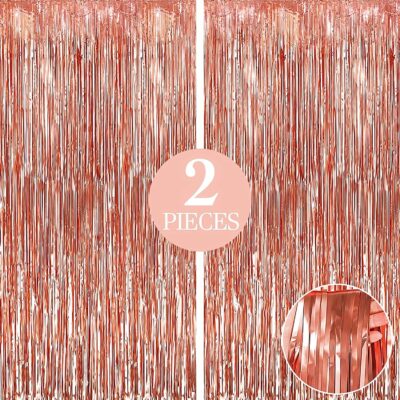 Rose Gold Foil Curtain Pack for Stunning Birthday and Anniversary Decorations