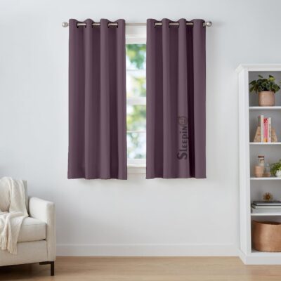 SEEPINO Blackout Curtains Set: 100% Room Darkening Thermal Insulated Plum Color