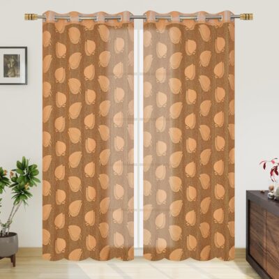 Sheer 6ft Curtains for Doors | Light Filtering Beige Net Curtains