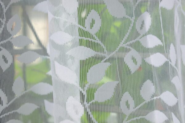 Sheer Leaf Net Curtains - Lightweight Drapes for Living Room and Bedroom