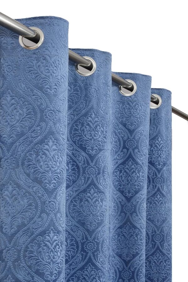 Sky Blue Velvet Room Darkening Curtains - 5 Feet for Stylish Homes