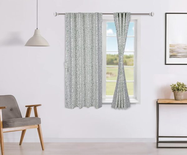 Solimo 100% Cotton Semi-Sheer Curtains: Leafy Design for Elegant Windows